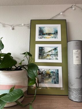 Abstract original Watercolor paintings SET OF 3